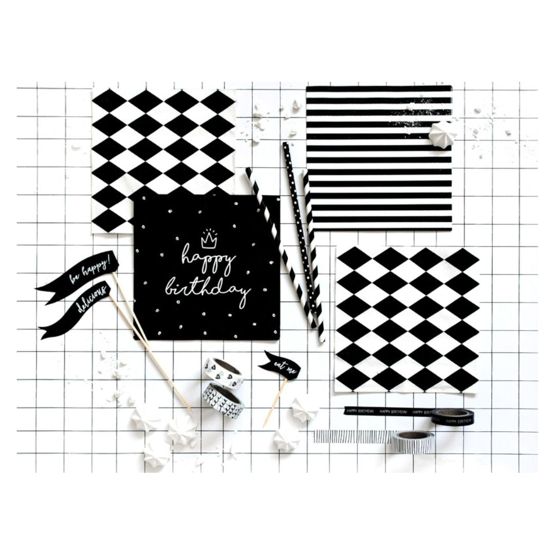 Black & White striped napkins - Remarkable Parties