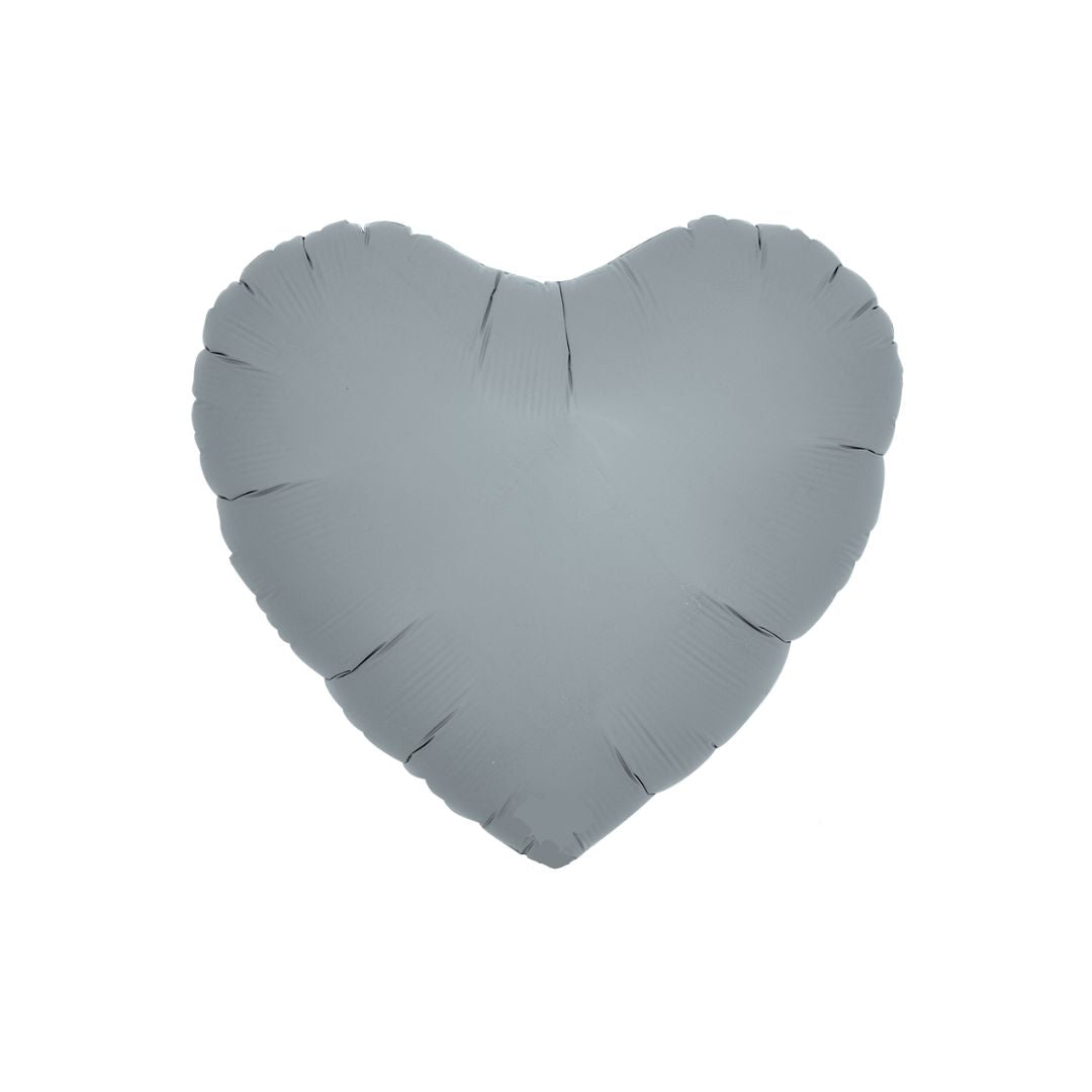 Blue grey foil heart balloon 35cm - Remarkable Parties