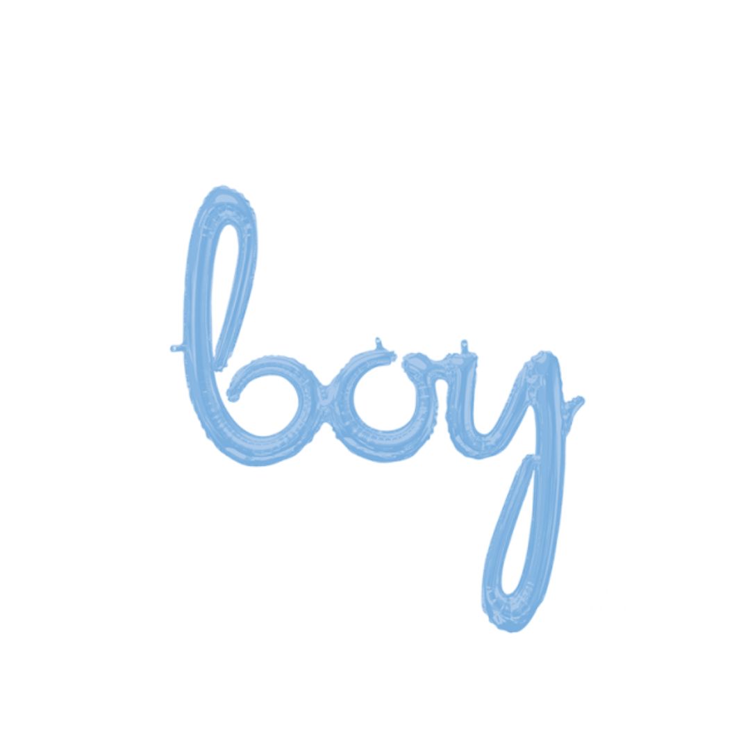 Blue 'BOY' Script Balloon- Remarkable Parties