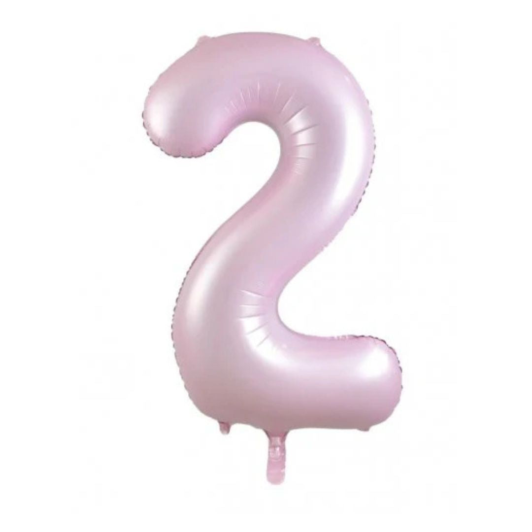 Giant matte light pink number 2 foil balloon - Remarkable Parties