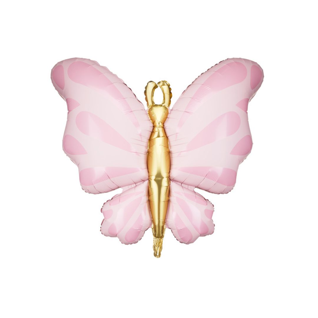Giant pink and gold butterfly foil balloon - Remarkable Parties