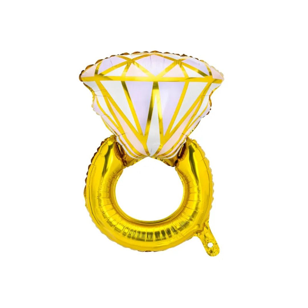 Giant Gold Diamond Ring Balloon - Remarkable Parties