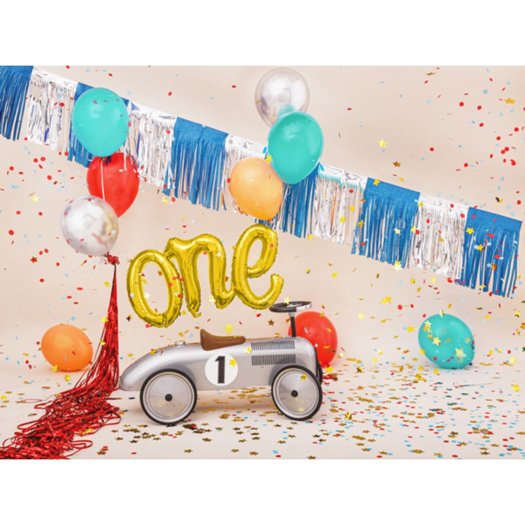 Gold ONE Script Balloon – Remarkable Parties
