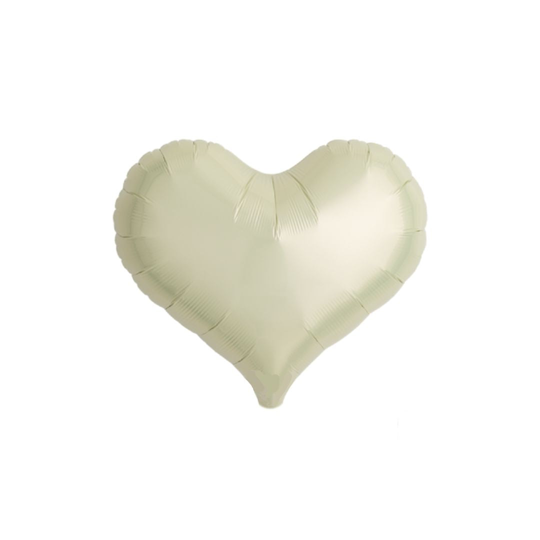 Metallic ivory foil heart balloon 35cm - Remarkable Parties