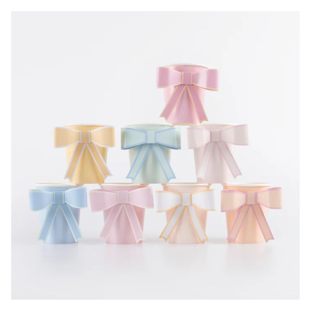 Pastel bow cups - Remarkable Parties