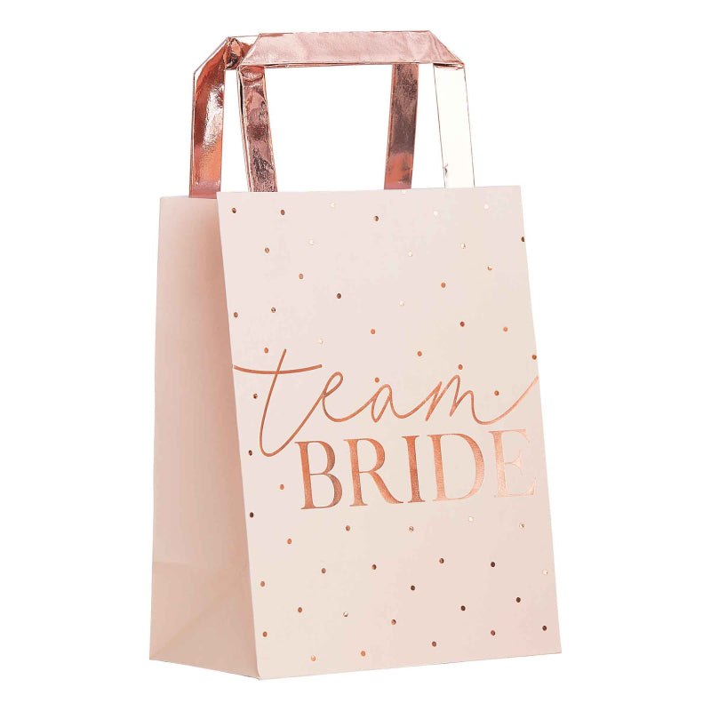 Rose Gold Team Bride Favour Bags (5 Pack)-Remarkable Parties