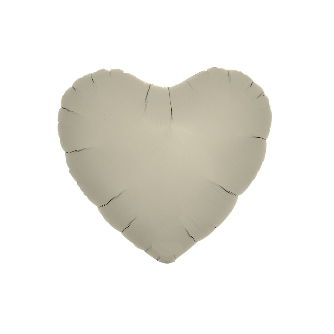 Sand Grey Foil Heart Balloon 35cm -Remarkable Parties