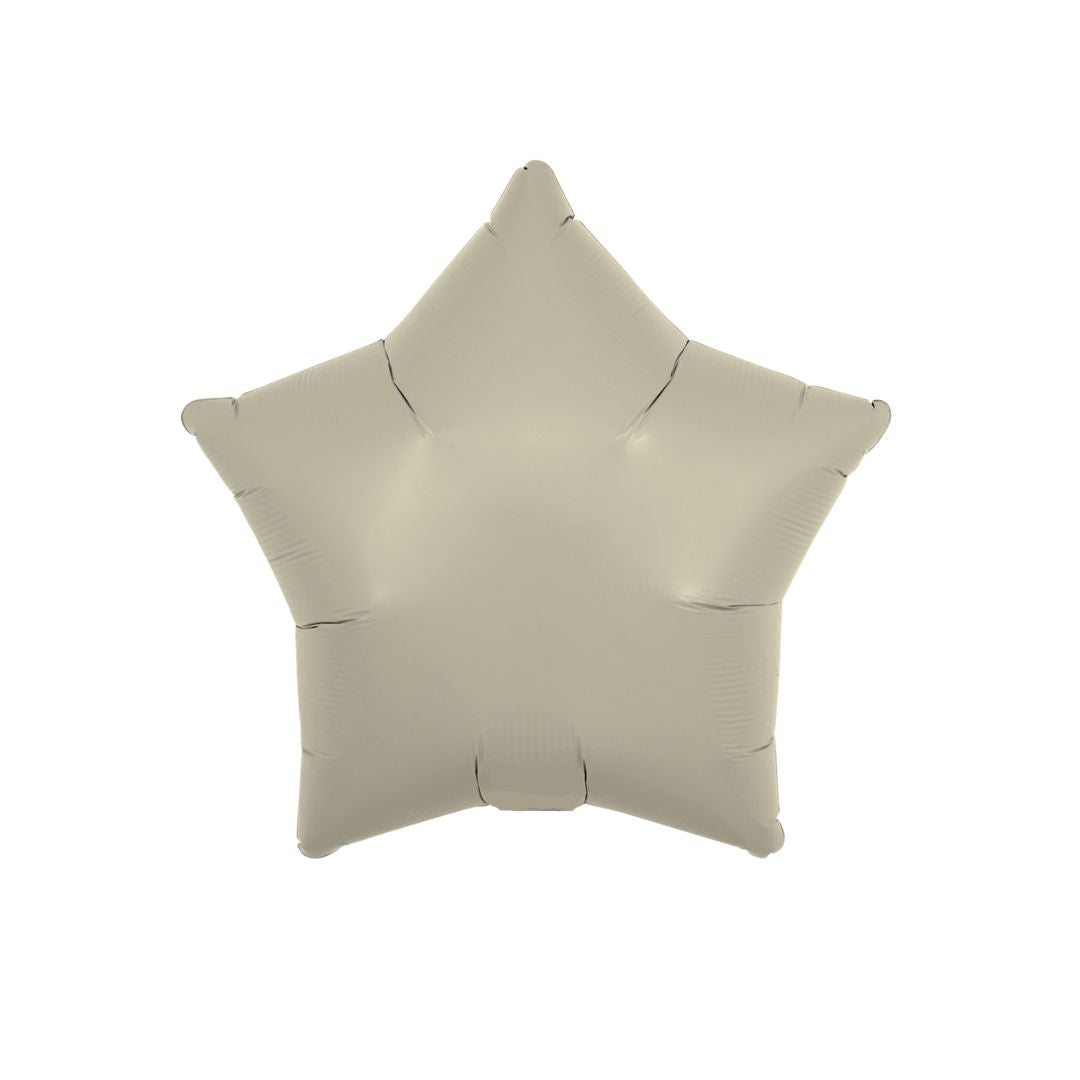Sand Grey Foil Star Balloon 38cm - Remarkable Parties