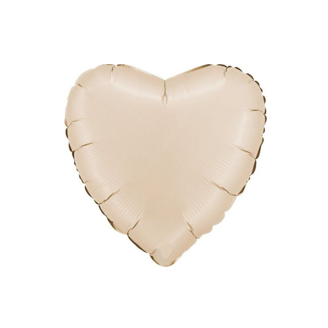 Satin cream foil heart balloon 46cm - Remarkable Parties