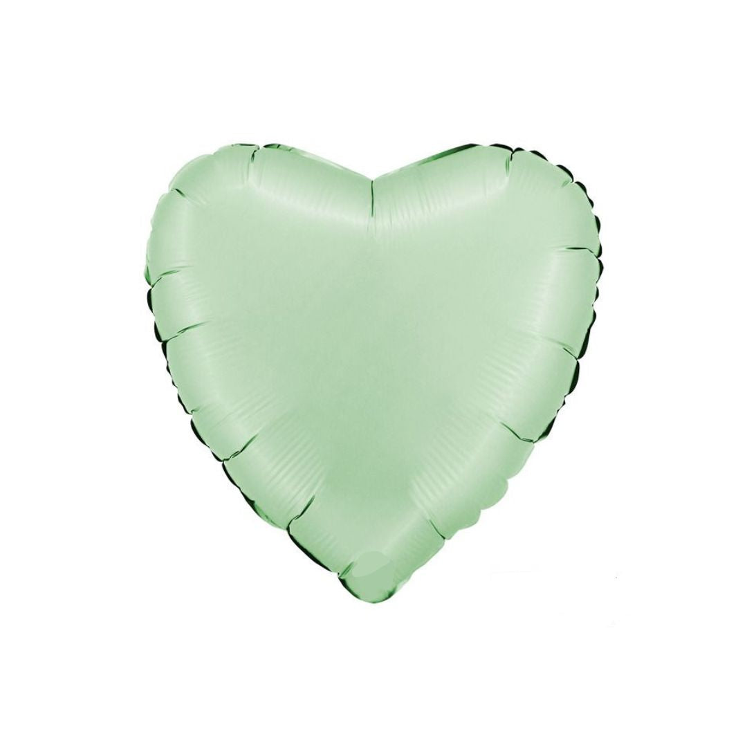 Satin Mint Green Foil Heart Balloon 46cm - Remarkable Parties