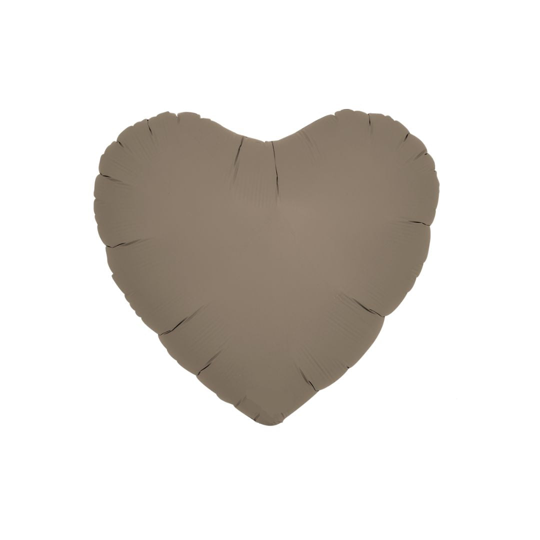 Taupe Foil Heart Balloon 35cm - Remarkable Parties